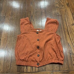Madewell Rust Button-Front top